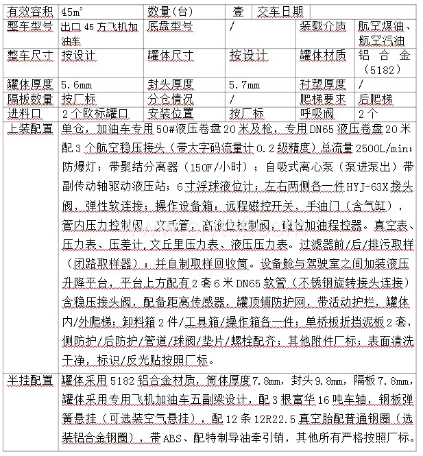 45方CL5526FJJY45A型飞机加油车各方位图片